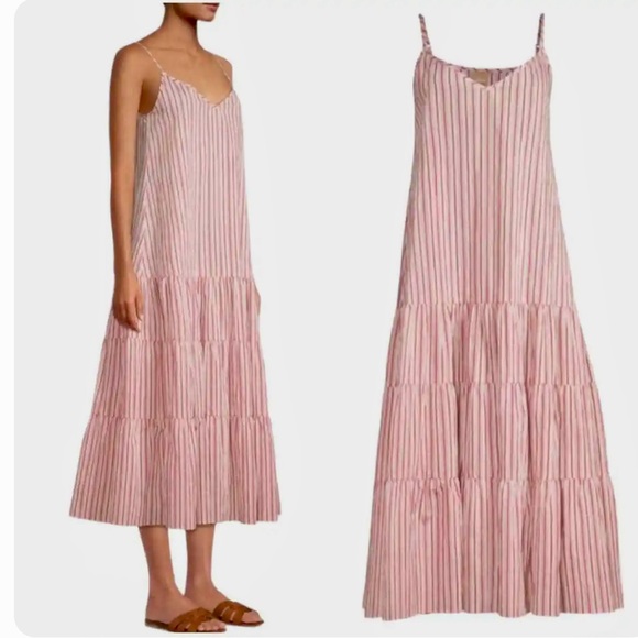 BOSS by Hugo Boss
Datecara Striped Tiered Midi Dress Size 10 NWT - Picture 8 of 9